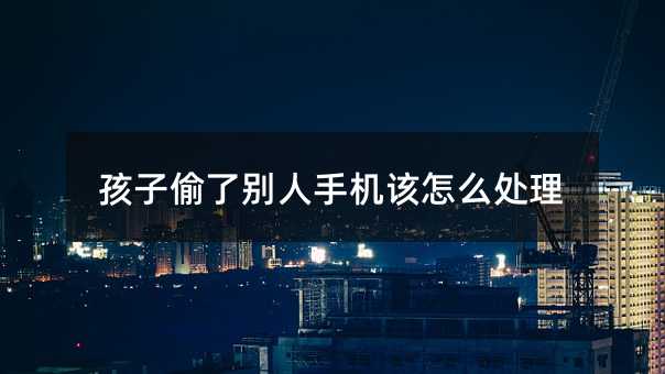 孩子偷了别人手机该怎么处理
