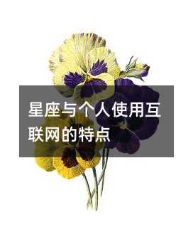 星座与个人使用互联网的特点
