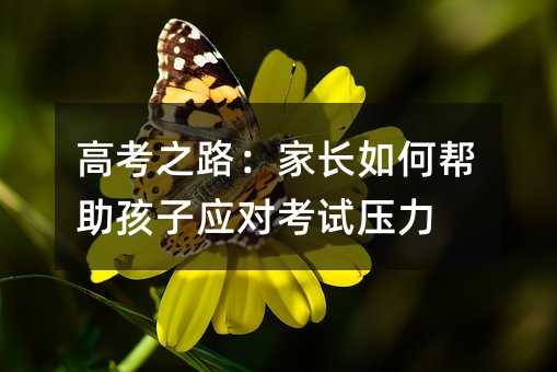 高考之路:家长如何帮助孩子应对考试压力