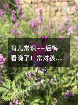 婴幼儿教育知识——后悔看晚了！常对孩子说的这6句话，天才都毁成庸才！
