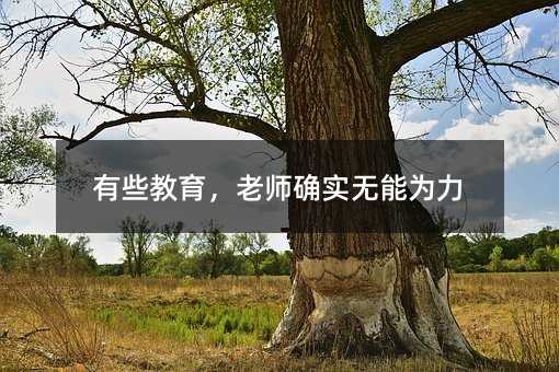 有些教育,老师确实无能为力