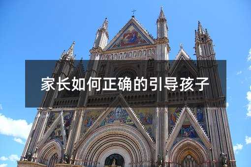 父母怎么样正确的引导孩子