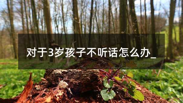 对于3岁孩子不听话怎么办_