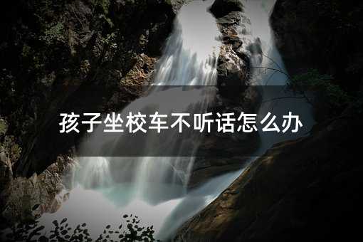 孩子坐校车叛逆如何解决