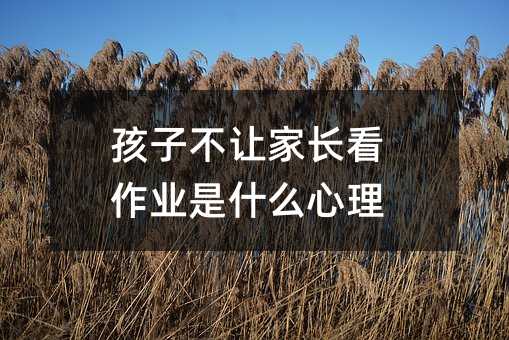 孩子不让家长看作业是什么心理