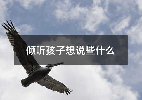 倾听孩子想说些什么