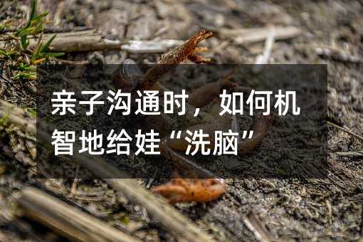 亲子交流时，怎么样机智地给娃“洗脑”