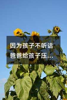 因为孩子不听话爸爸给孩子压腿_