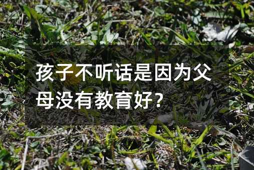 孩子不听话是因为父母没有教育好?