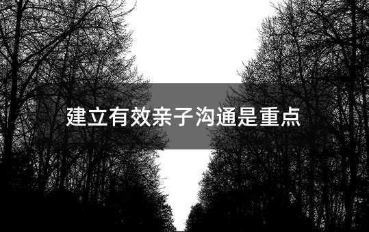 打造有效亲子交流是重点