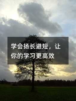 学会扬长避短,让你的学习更高效