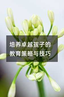 培养卓越孩子的教育策略与技巧