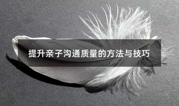 提升亲子沟通质量的方法与技巧