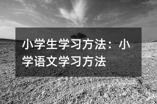 小学生学习技巧：小学语文学习技巧