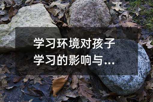 学习环境对孩子学习的影响与塑造