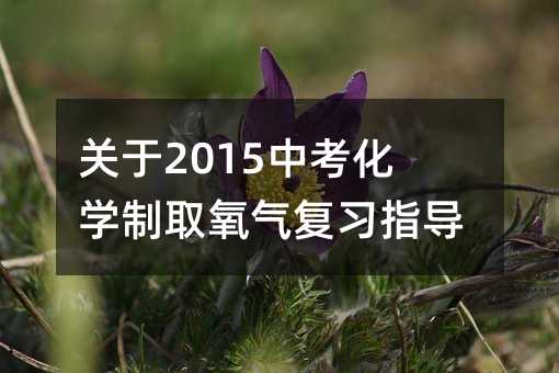 中考化学制取氧气复习指导