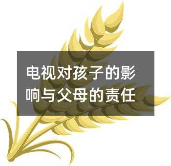 电视对孩子的影响与父母的责任