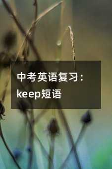 中考英语复习:keep短语