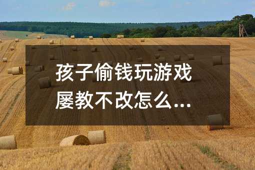 孩子偷钱玩游戏屡教不改怎么办?