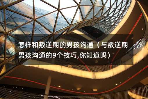 怎样和叛逆期的男孩沟通(与叛逆期男孩沟通的9个技巧,你知道吗)