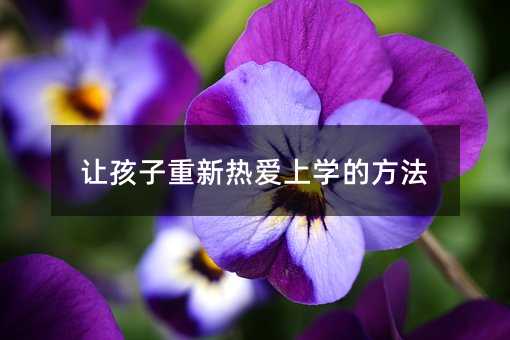 让孩子重新热爱上学的方法