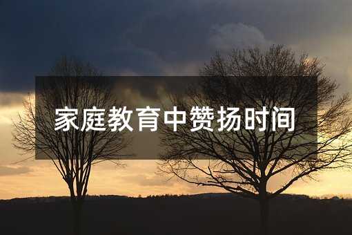 家庭教育中赞扬时间