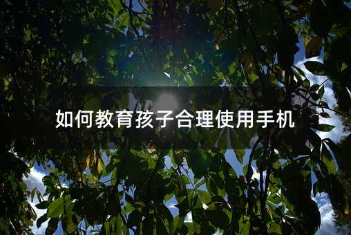 如何教育孩子合理使用手机