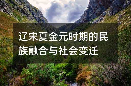辽宋夏金元时期的民族融合与社会变迁