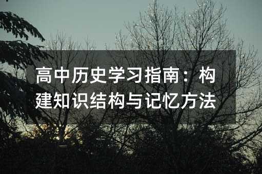 高中历史学习指南:构建知识结构与记忆方法