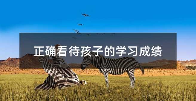 正确看待孩子的学习成绩