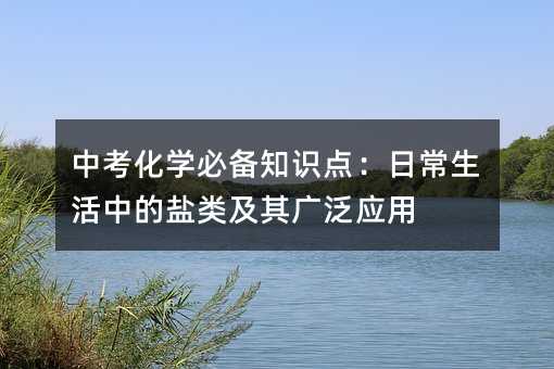 中考化学必备知识点:日常生活中的盐类及其广泛应用