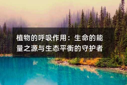 植物的呼吸作用:生命的能量之源与生态平衡的守护者