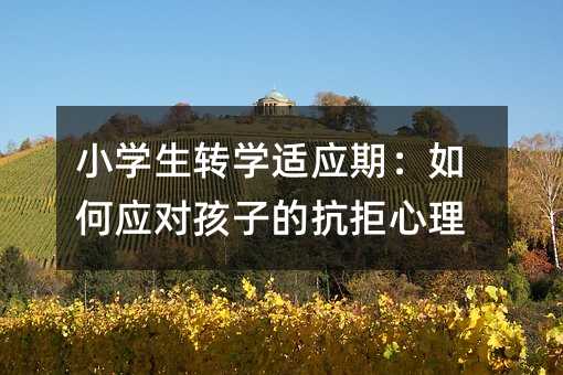 小学生转学适应期:如何应对孩子的抗拒心理