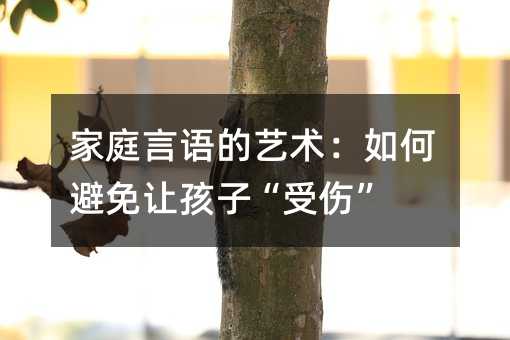 家庭言语的艺术:如何避免让孩子“受伤”