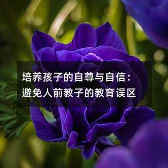 培养孩子的自尊与自信:避免人前教子的教育误区