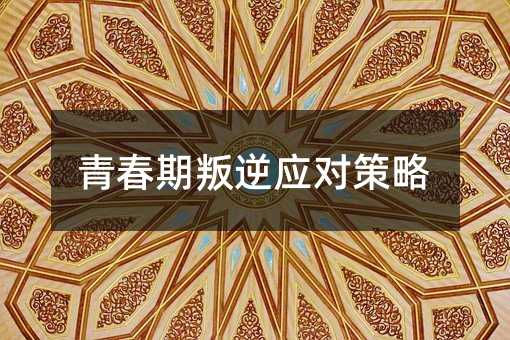 青春期叛逆应对策略