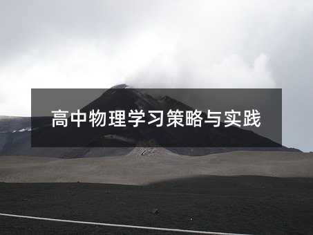 高中物理学习策略与实践