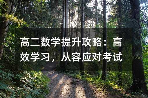 高二数学提升攻略:高效学习,从容应对考试