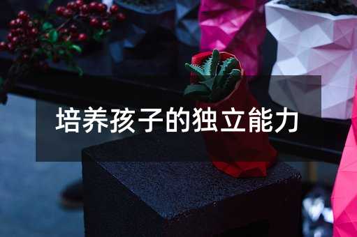 培养孩子的独立能力