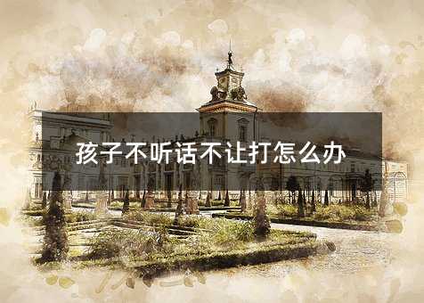 孩子不听话不让打怎么办