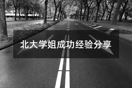 北大学姐成功经验分享