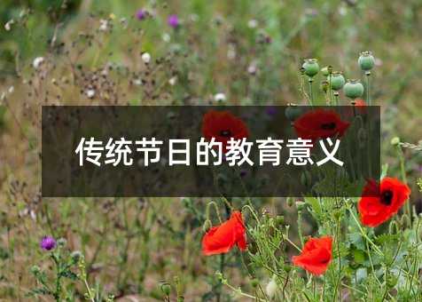 傳統節日的教育意義