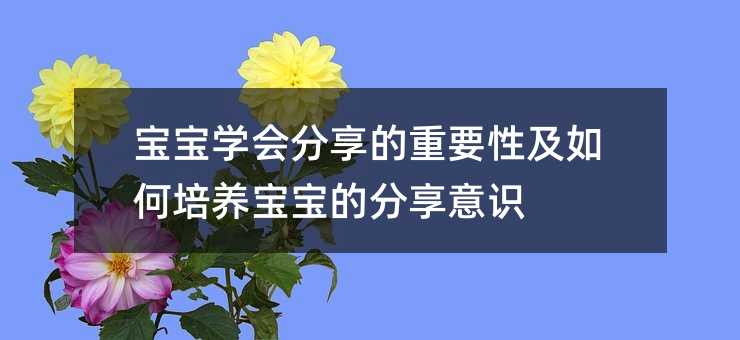 寶寶學會分享的重要性及如何培養寶寶的分享意識