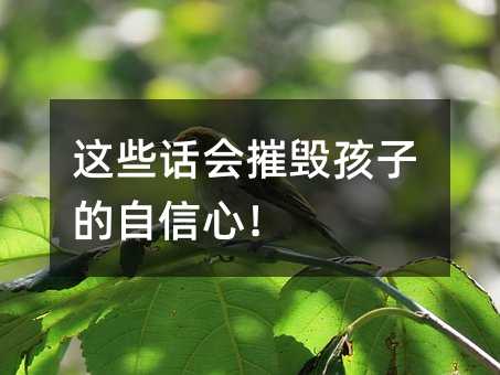 这些话会摧毁孩子的自信心!