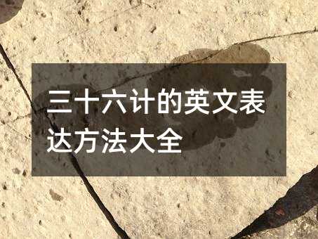 三十六计的英文表达方法大全