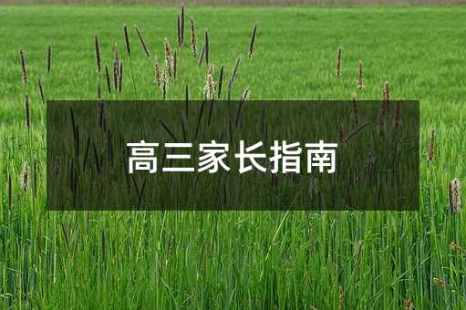 高三家长指南