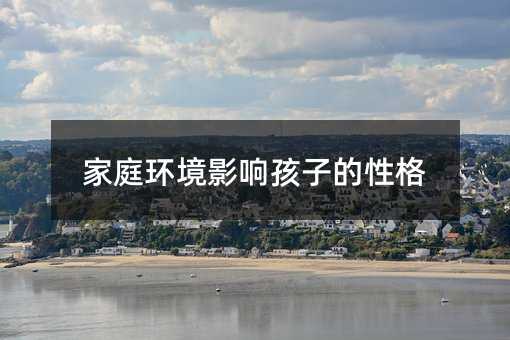 家庭環境影響孩子的性格