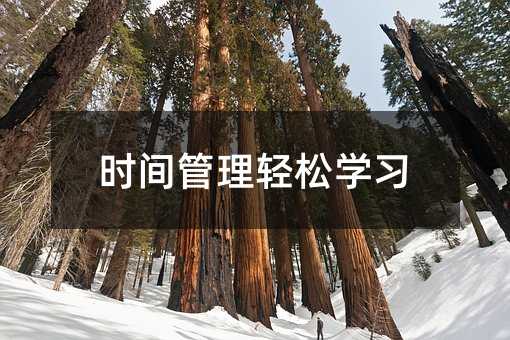 时间管理轻松学习