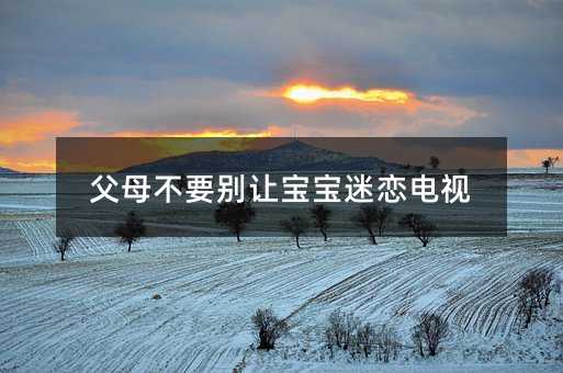 父母不要别让宝宝迷恋电视