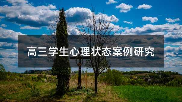 高三学生心理状态案例研究